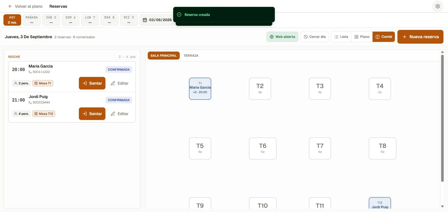 Vista Combi: la lista y el plano a la vez